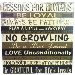 Lessons for Humans Wall Art Table Sign Dog Mom Spell Out Home Decor